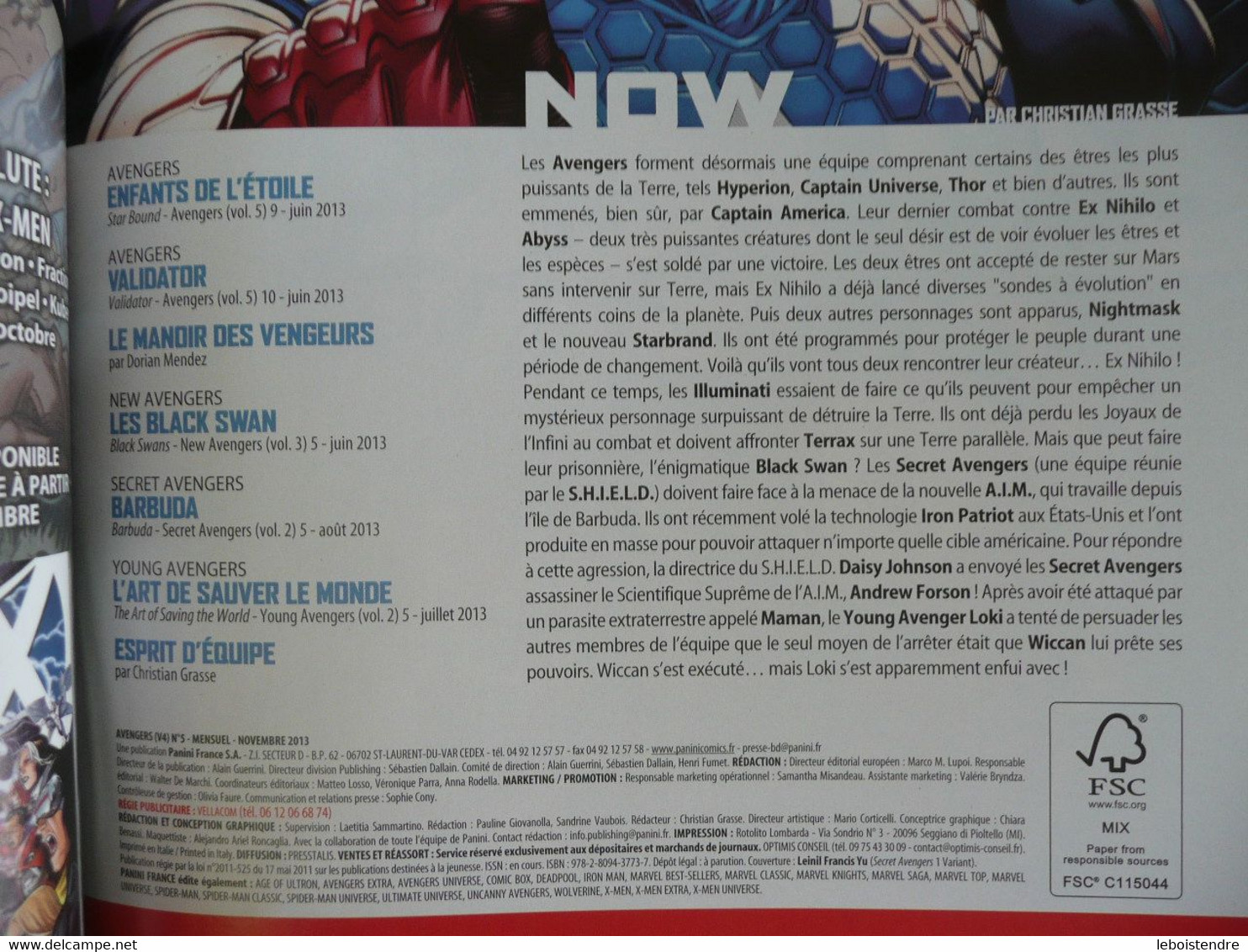 AVENGERS N 5 NOVEMBRE 2013 JOIN THE REVOLUTION MARVEL  PANINI COMICS  TRES BON ETAT - Marvel France