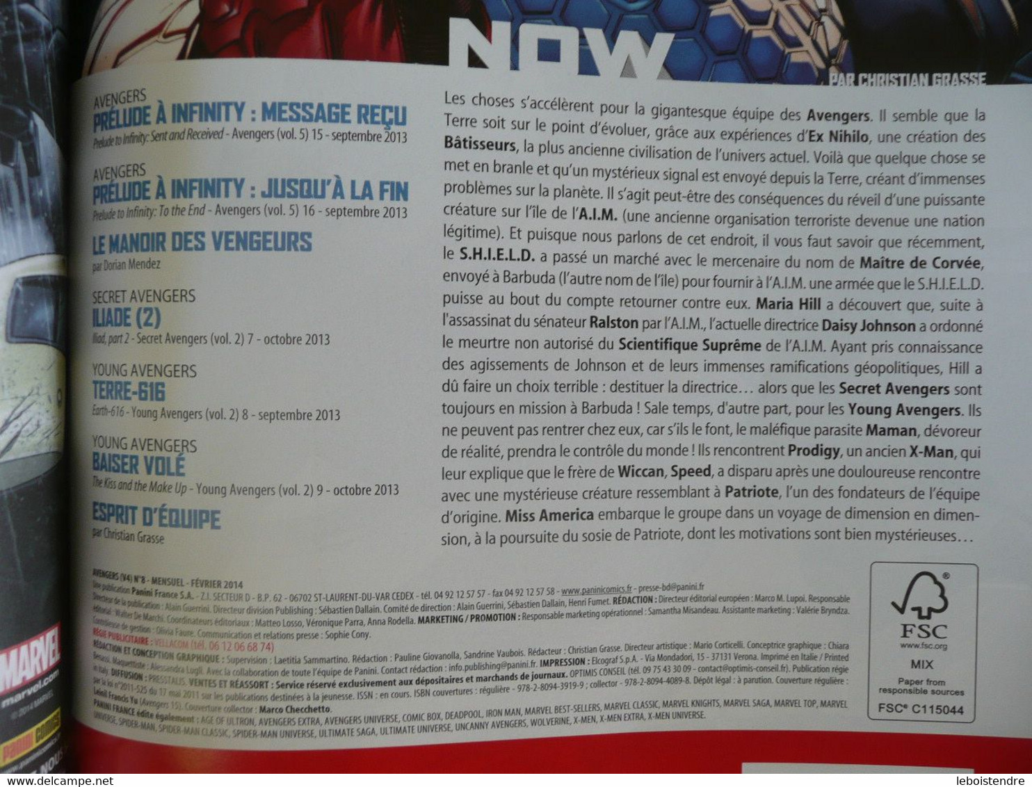 AVENGERS N 8 FEVRIER 2014 JOIN THE REVOLUTION MARVEL  PANINI COMICS  TRES BON ETAT - Marvel France