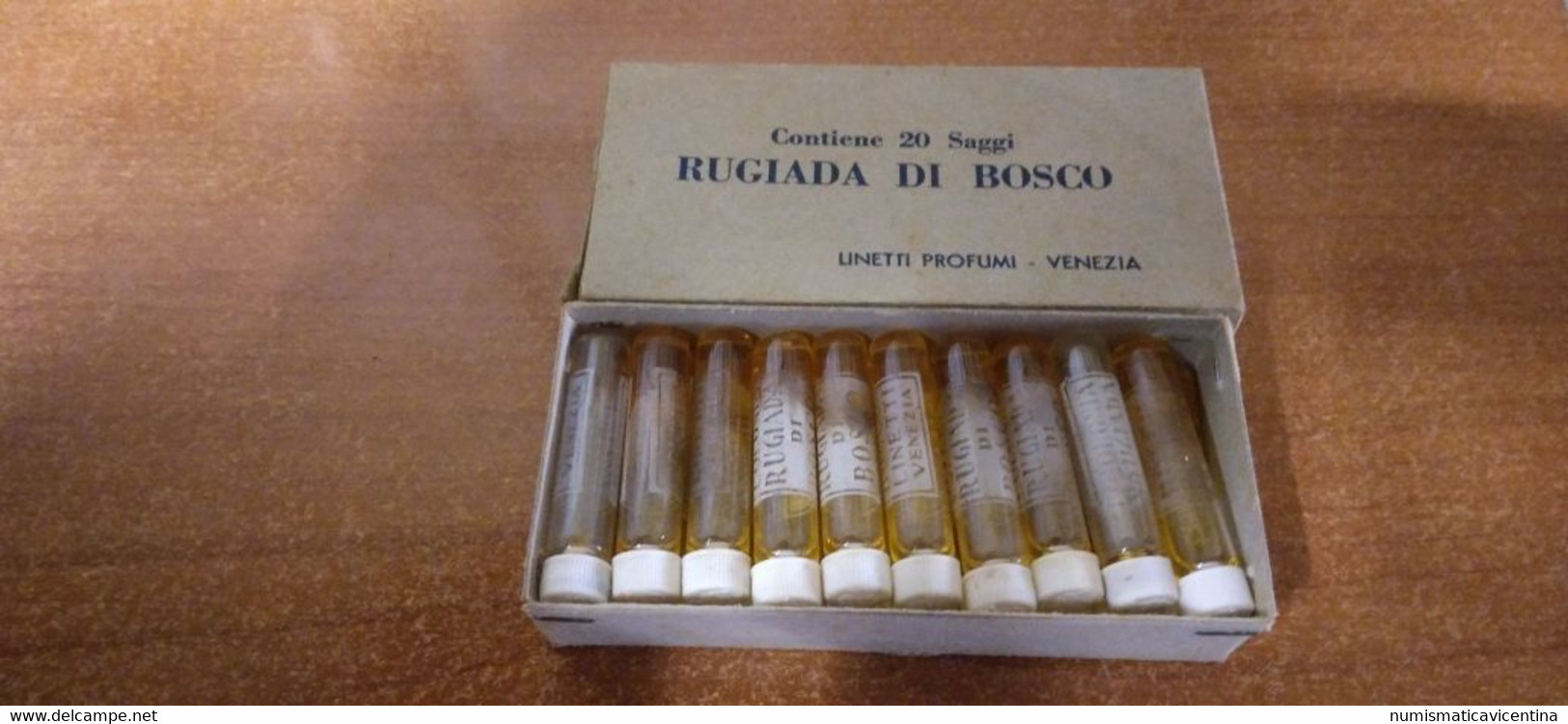 Venezia Colonia Linetti 20 Flaconcini Campione Con Box Anni '50 Marcati Colonia Rugiada Di Bosco Venezia - Miniaturen (mit Verpackung)