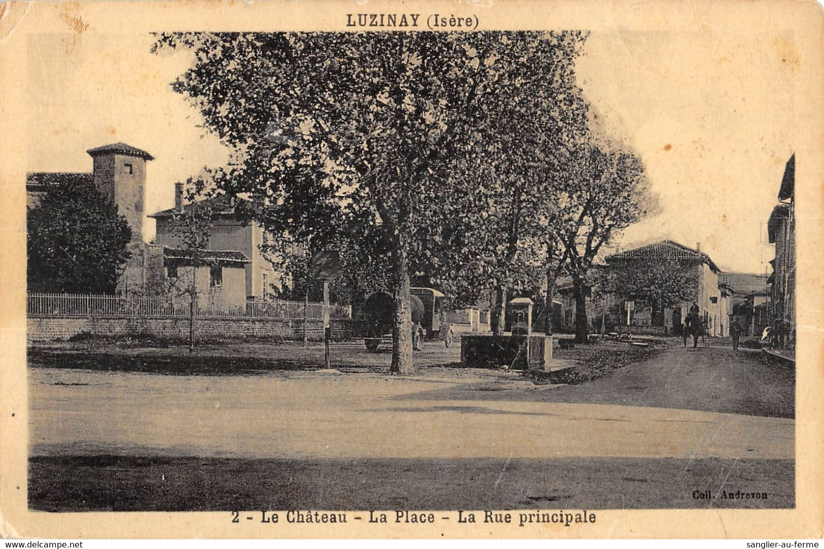 CPA 38 LUZINAY LE CHATEAU LA PLACE LA RUE PRINCIPALE - Autres & Non Classés