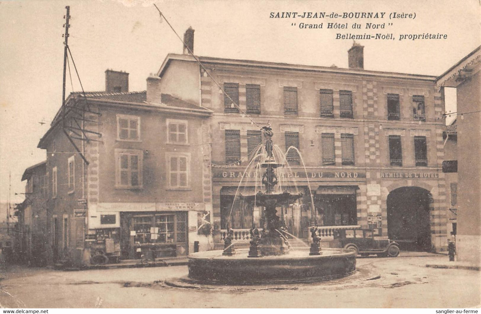 CPA 38 SAINT JEAN DE BOURNAY GRAND HOTEL DU NORD BELLEMIN NOEL - Other & Unclassified