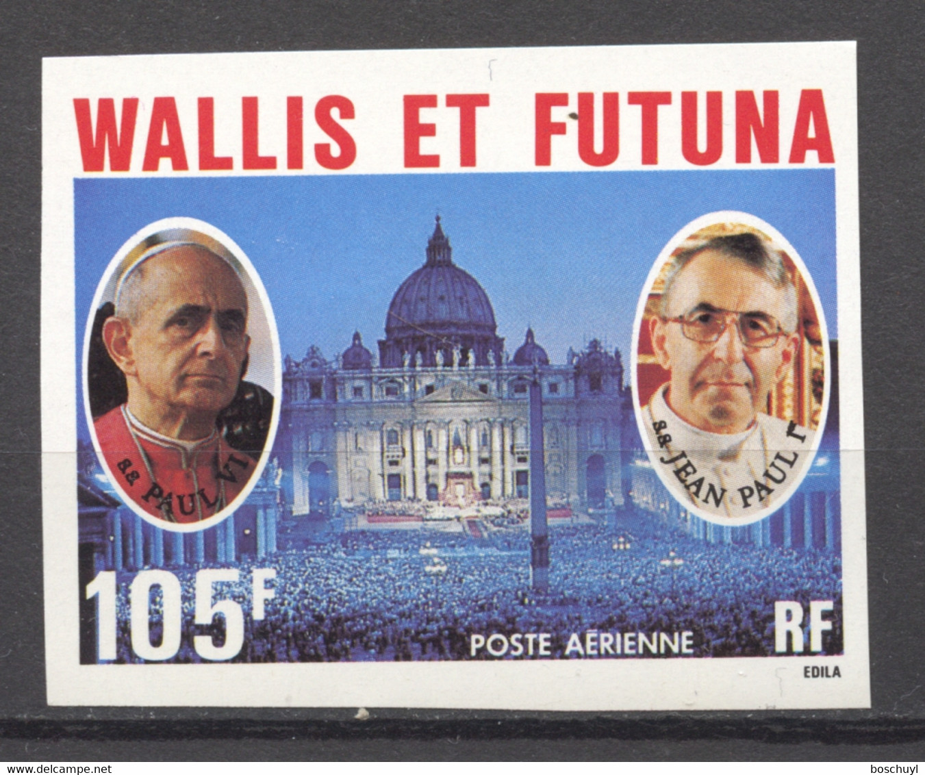 Wallis And Futuna, 1979, Pope Paul VI And Pope John Paul I, St Peter, Imperforated, MNH, Michel 327 - Other & Unclassified