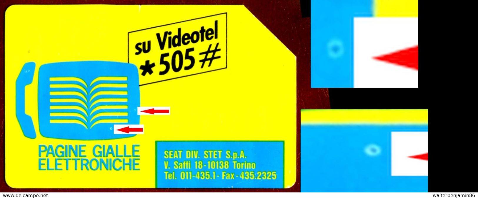 G 139 C&C 2196 SCHEDA TELEFONICA USATA VIDEOTEL VARIANTE DOPPIA FALLA BIANCA! - [3] Erreurs & Variétées