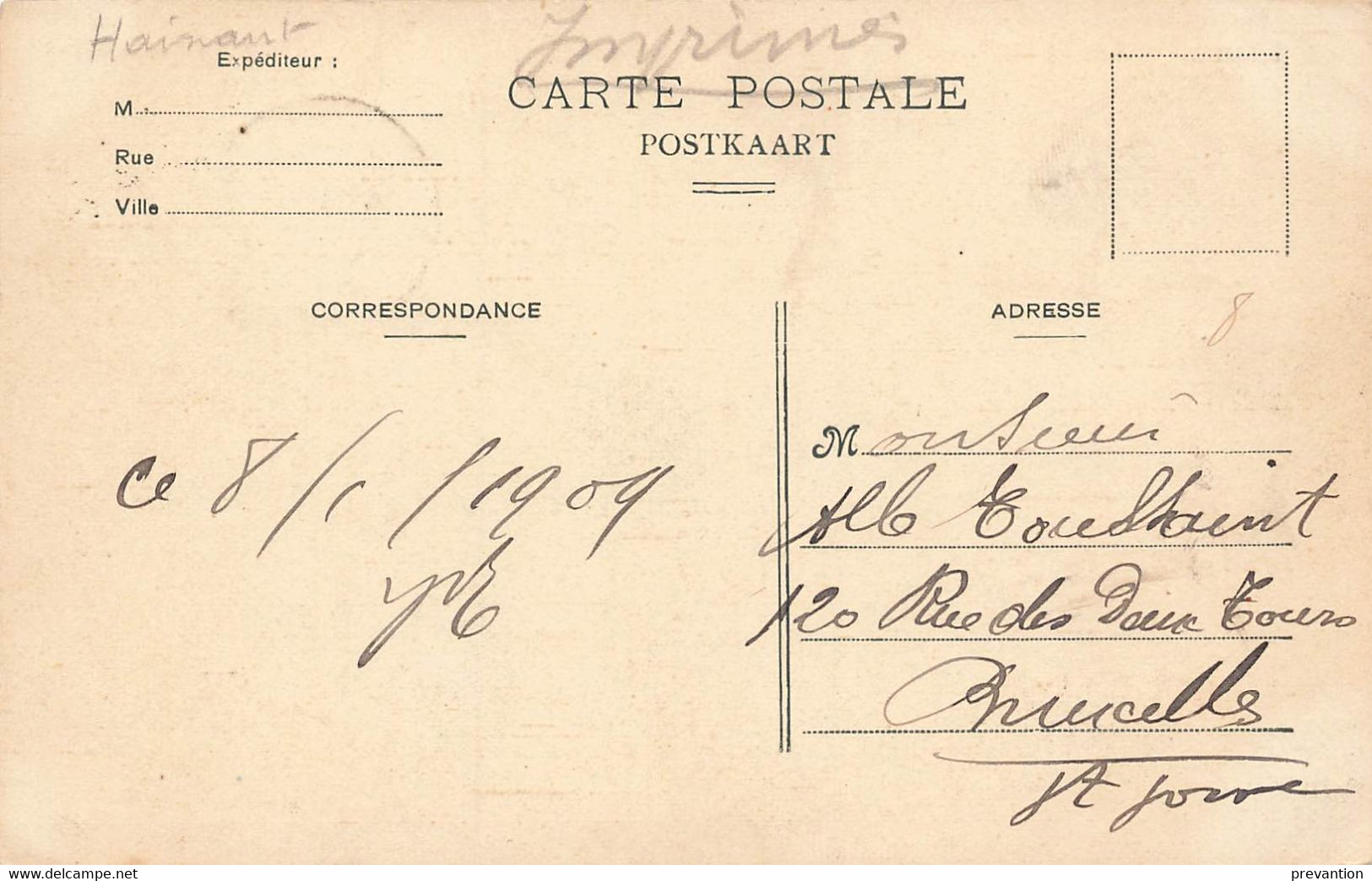 WASMES - Rue De Blaugies - Carte Colorée, Animée Et Circulé En 1909 Vers Bruxelles - Colfontaine
