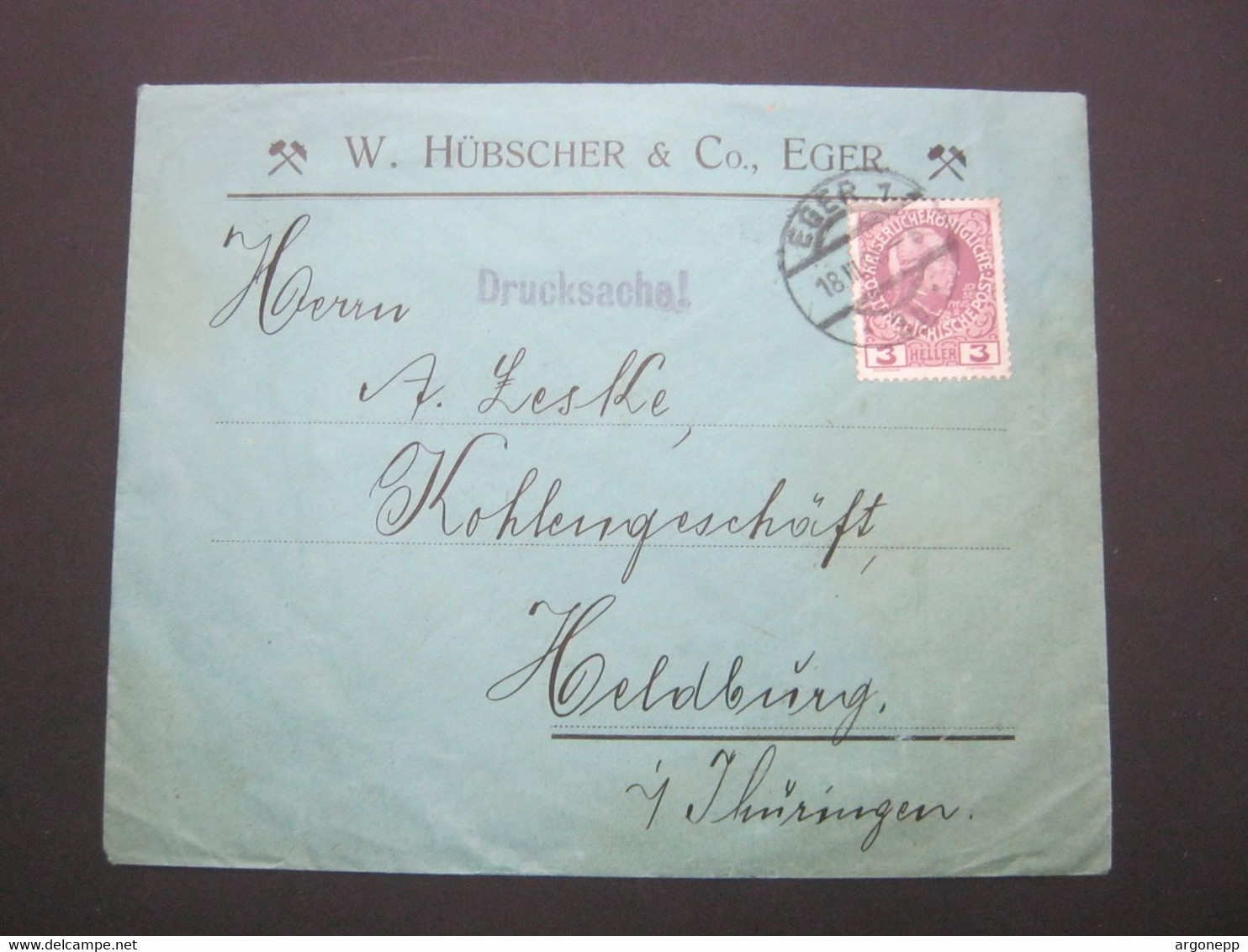 1908  , Firmenbrief Aus EGER - ...-1918 Vorphilatelie