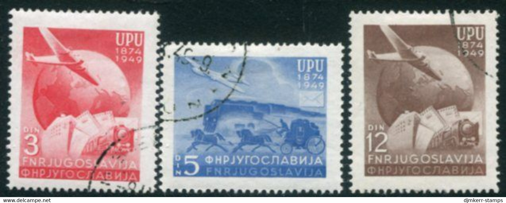 YUGOSLAVIA 1949 UPU Anniversary  Used.  Michel 578-80 - Gebruikt