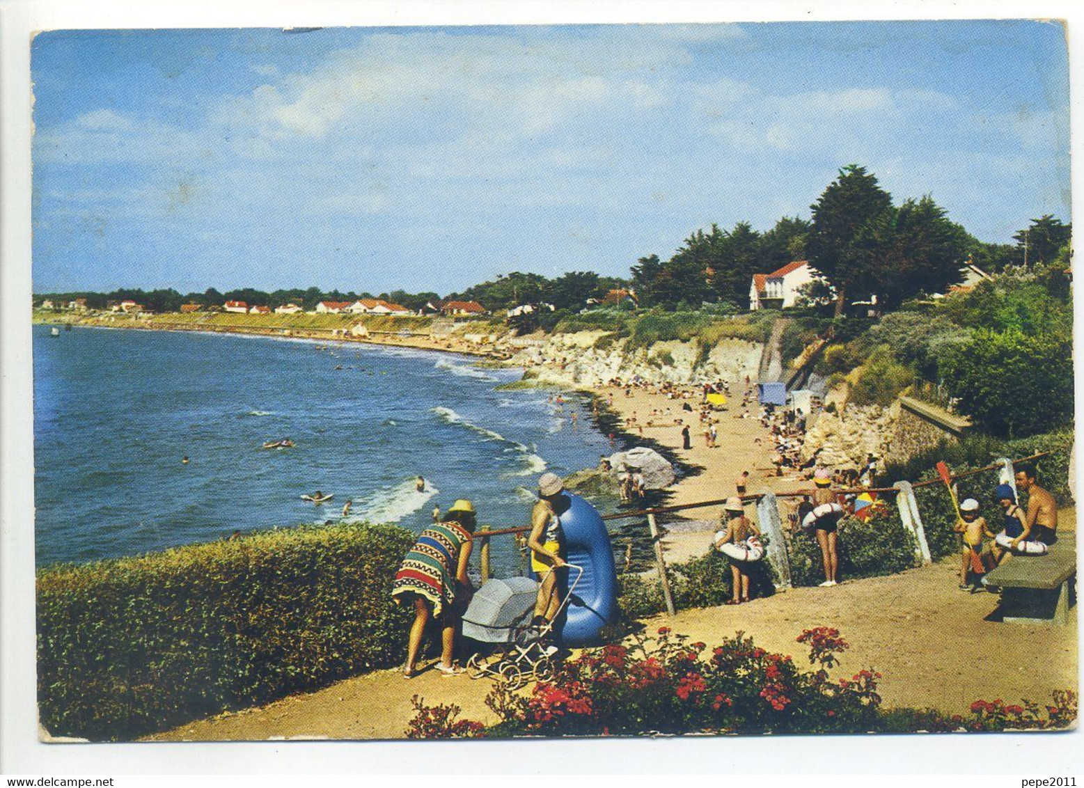 CPSM 44 Loire Atlantique - La Plaine Sur Mer - LE CORMIER - Plage Vue De La Corniche - Vue Peu Commune - La-Plaine-sur-Mer