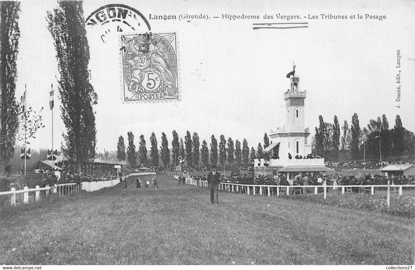 33-LANGON- HIPPODROME DES VERGERS , LES TRIBUNES ET LE PESAGE - Langon