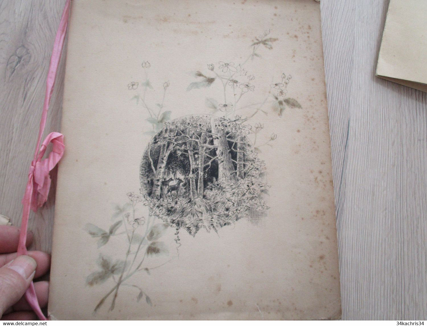 Cahier Manuscrit Dessiné 1891 P.Fagart à Ma Cousine Jeanne D. Famille Jourdain Hommage à La Paix Après Guerre De 1870 - Manuscripts