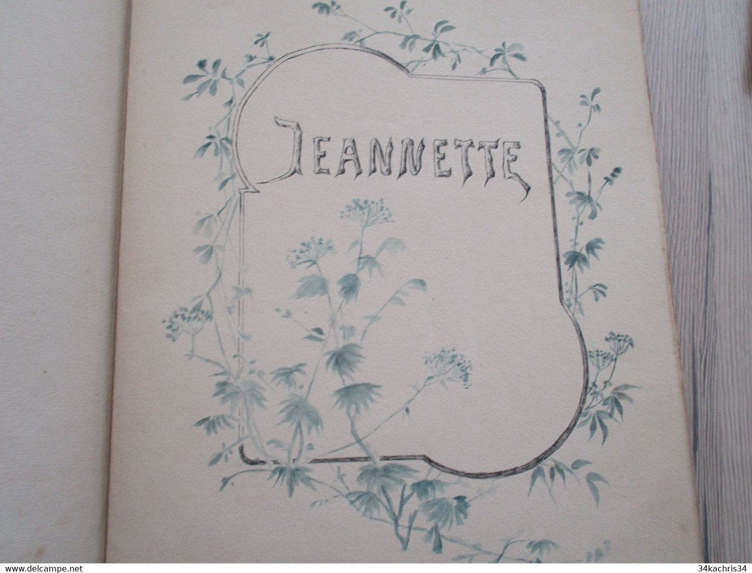 Cahier Manuscrit Dessiné 1891 P.Fagart à Ma Cousine Jeanne D. Famille Jourdain Hommage à La Paix Après Guerre De 1870 - Manuscritos