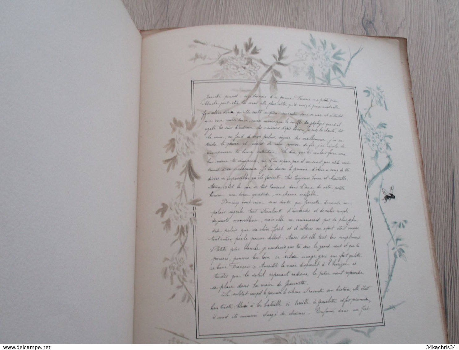 Cahier Manuscrit dessiné 1891 P.Fagart à ma cousine jeanne D. famille Jourdain hommage à la paix après guerre de 1870