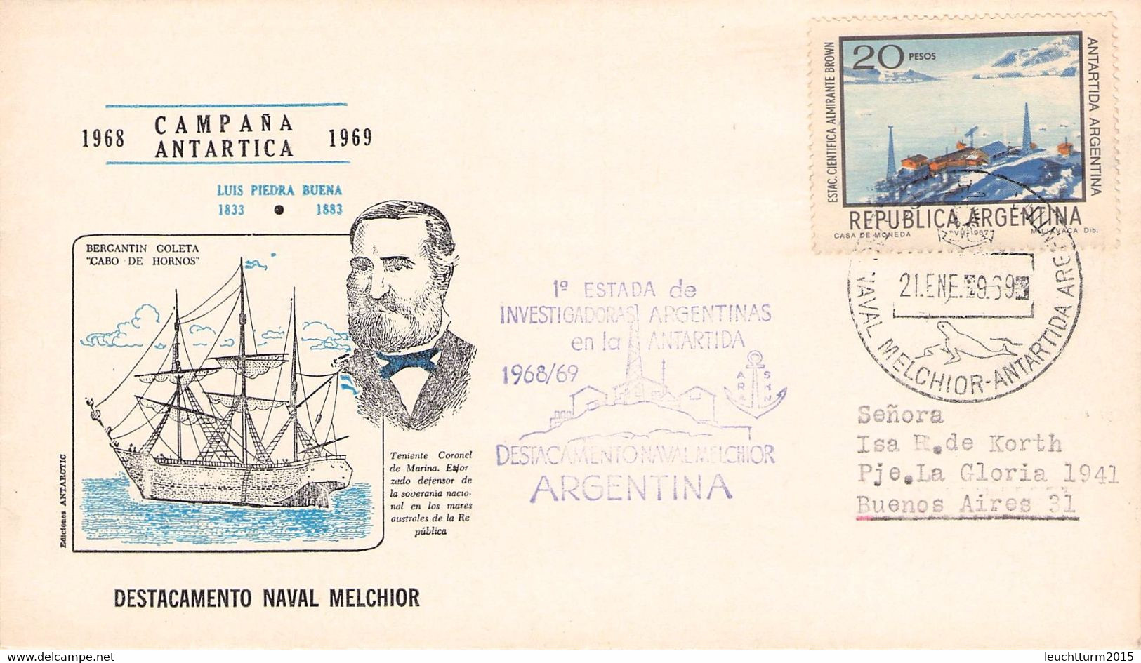 ARGENTINA - CAMPANA ANTÁRTICA ARGENTINA 1968/69 / GR205 - Cartas & Documentos