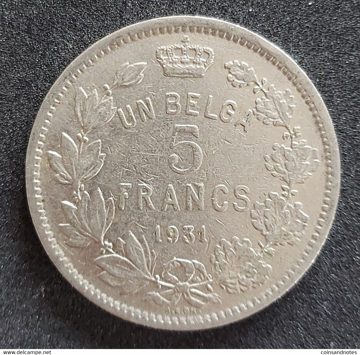 Belgium 1931 - 5 Francs/Un Belga Nikkel FR - Albert I - Morin 384b - Pr - 5 Francs & 1 Belga
