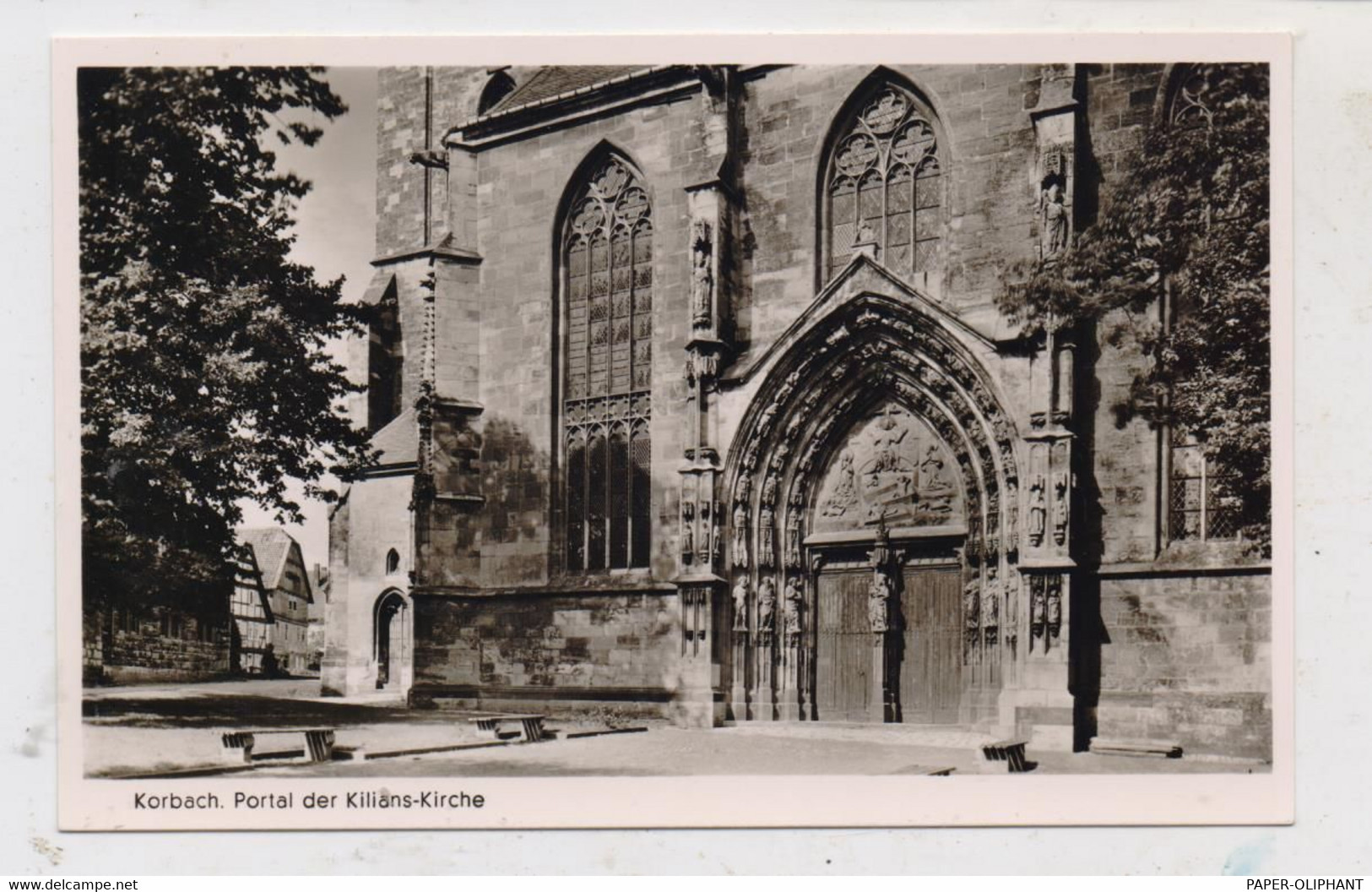 3540 KORBACH, Portal Kilians-Kirche, 1952 - Korbach