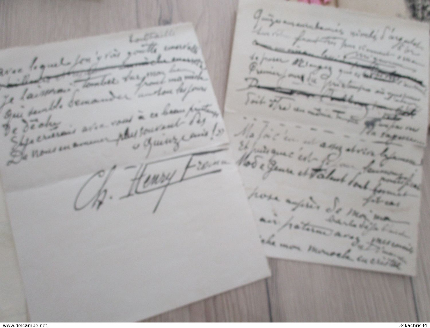 CHARLES HENRY FRANCE  Manuscrit Corrigé  Littérature Signé + Envoi Sur Poème - Andere & Zonder Classificatie