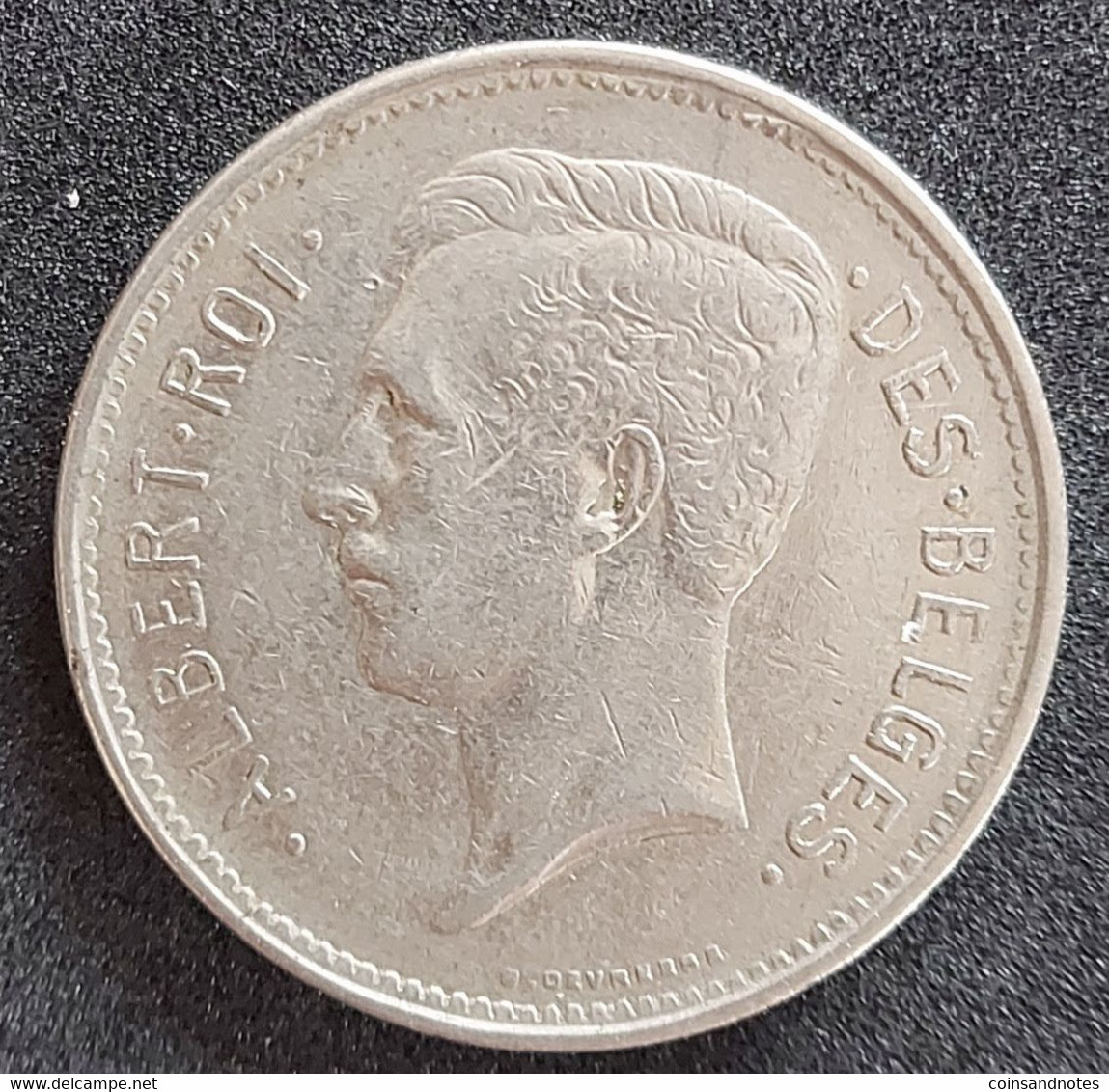 Belgium 1932 - 5 Francs/Un Belga Nikkel FR - Albert I - Morin 386b - Pr - 5 Francs & 1 Belga