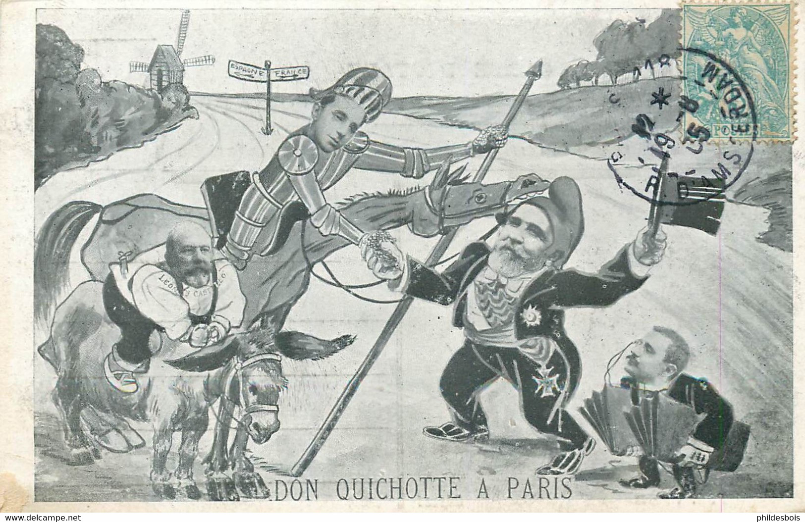 CARICATURE Politique ( NEMO )  Don Quichotte A Paris - Satira