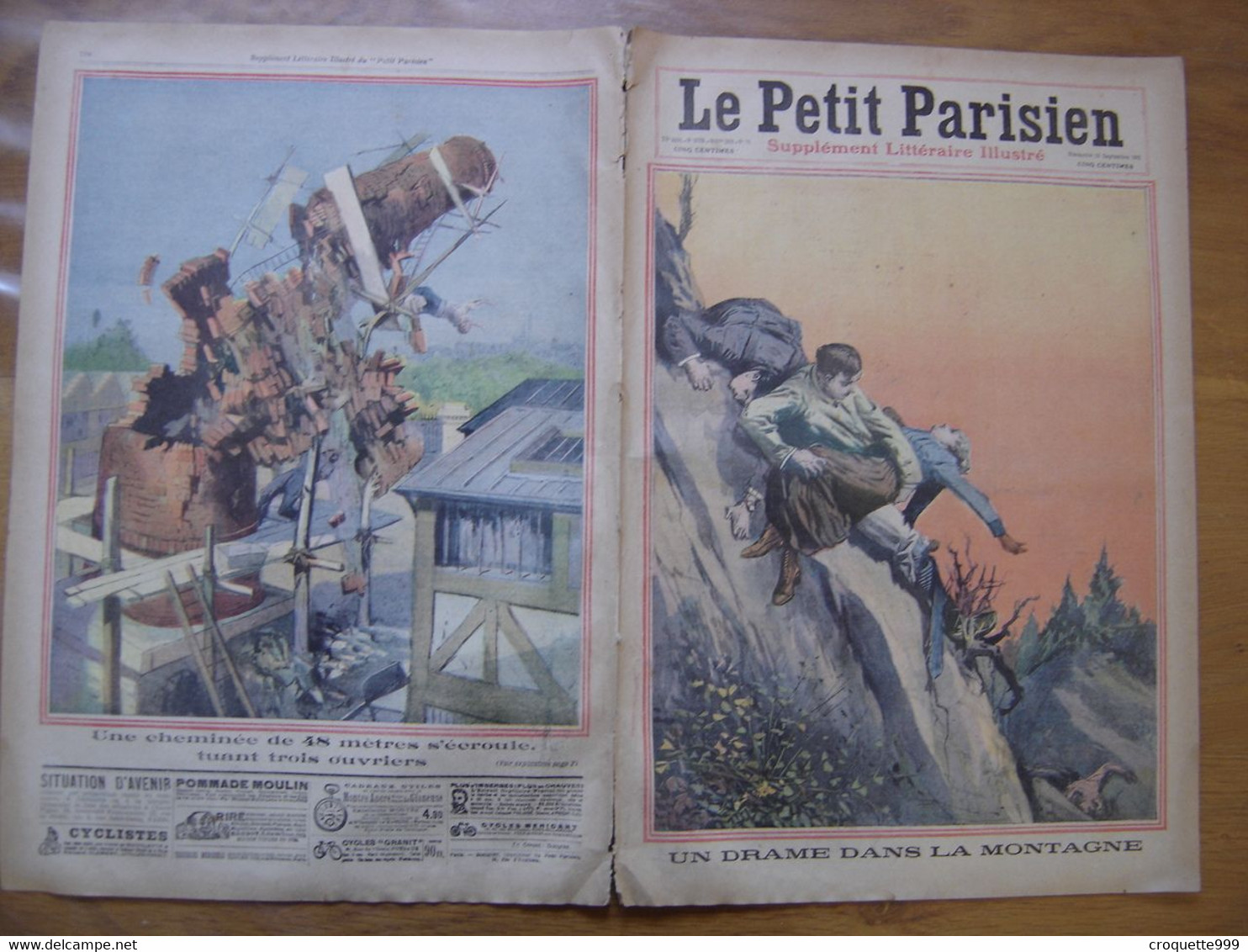 1911 PETIT PARISIEN ILLUSTRE 1179 DRAME DANS LA MONTAGNE UNE CHEMINEE DE 48 METRES - Le Petit Parisien
