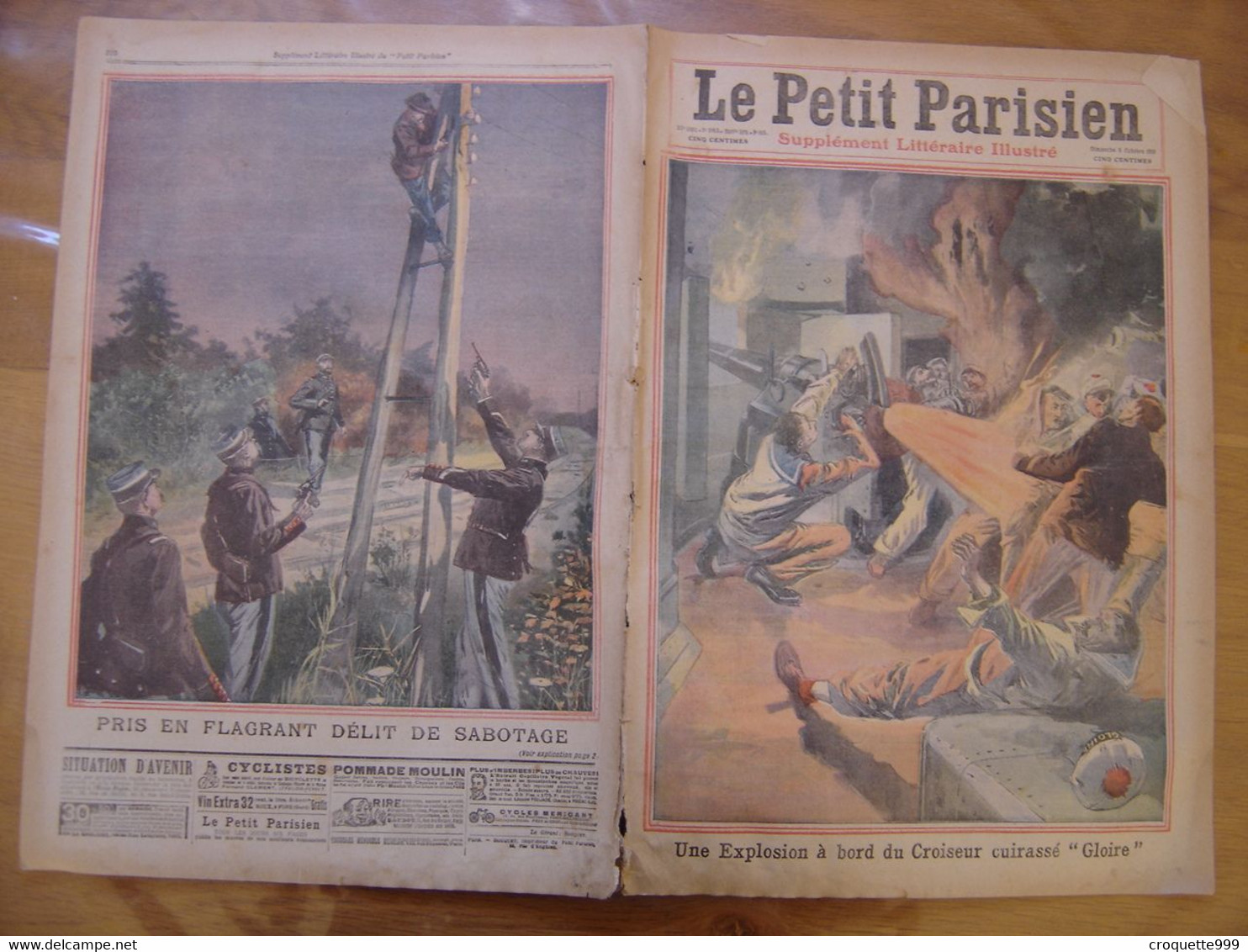 1911 PETIT PARISIEN ILLUSTRE 1183 EXPLOSION A BORD DU CROISSEUR CUIRASSE GLOIRE - Le Petit Parisien