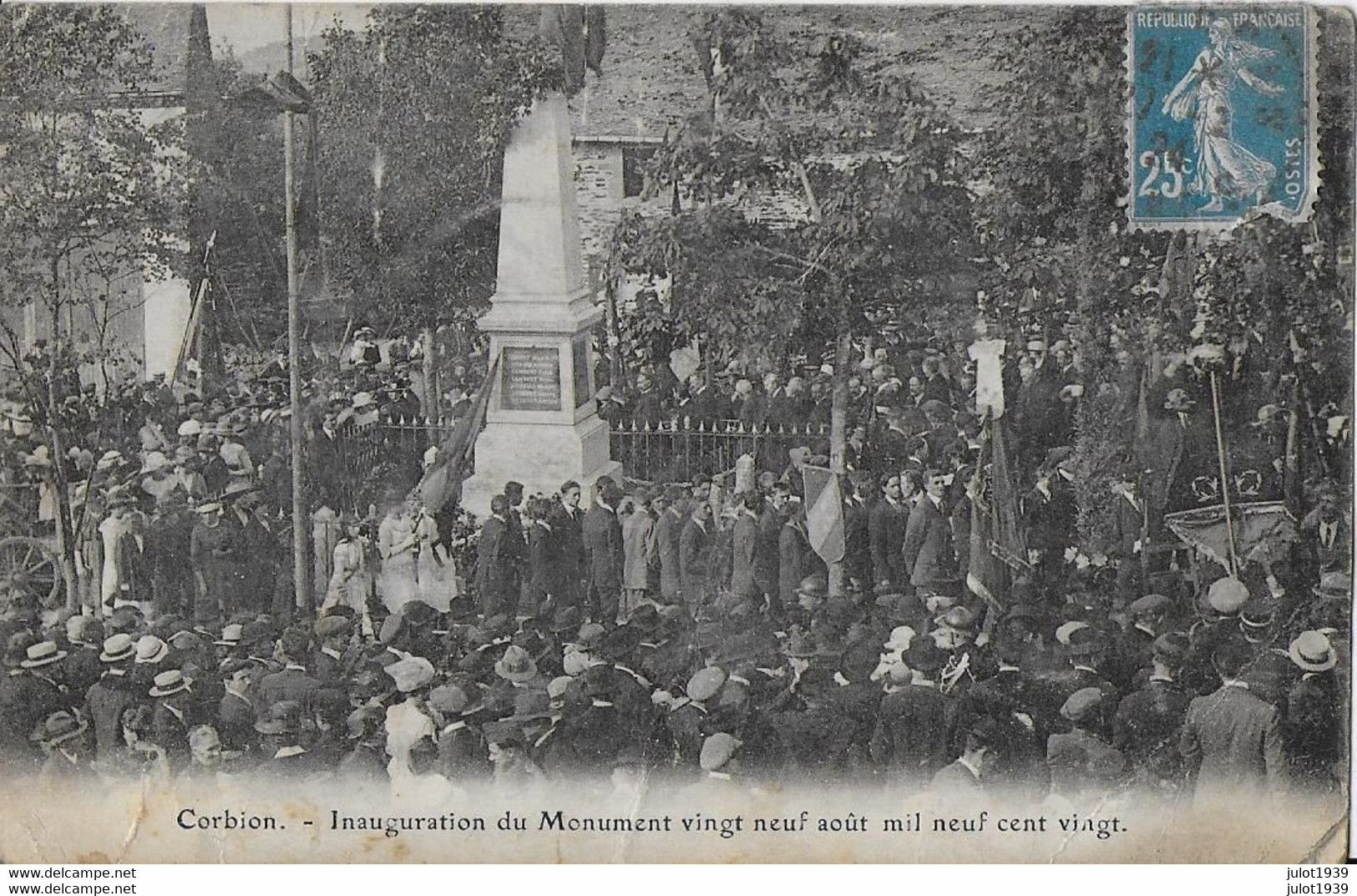 CORBION ..-- 29 . 08 . 1920 . INAUGURATION Du MONUMENT Aux MORTS De 14 - 18 . Défraîchie Par Les Ans !!!! - Bouillon