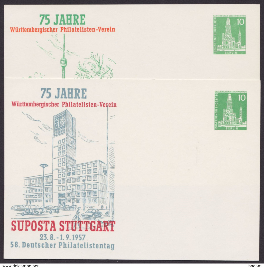 PP 18 D2/01a Und /01b "Süposta", 1957, Beide Karten, Ungebraucht - Cartes Postales Privées - Neuves