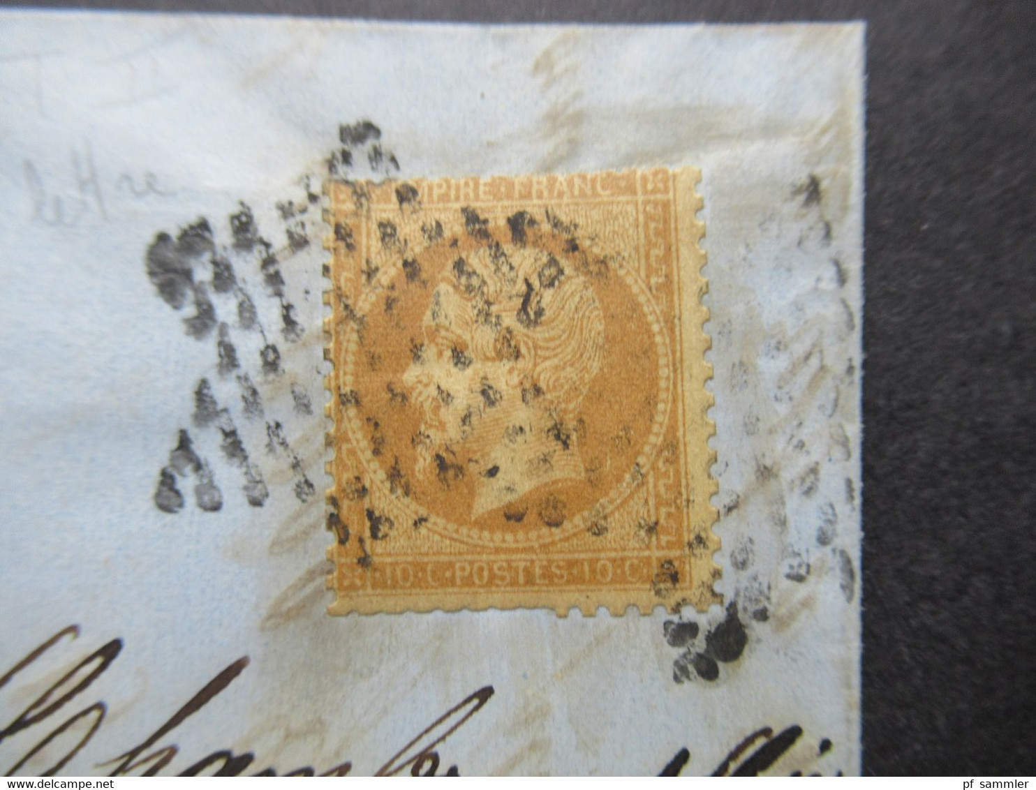 Frankreich 1864 Napoleon III. Michel Nr.20 EF Mit Sternstempel Paris Ortsbrief Mit Inhalt - 1862 Napoléon III