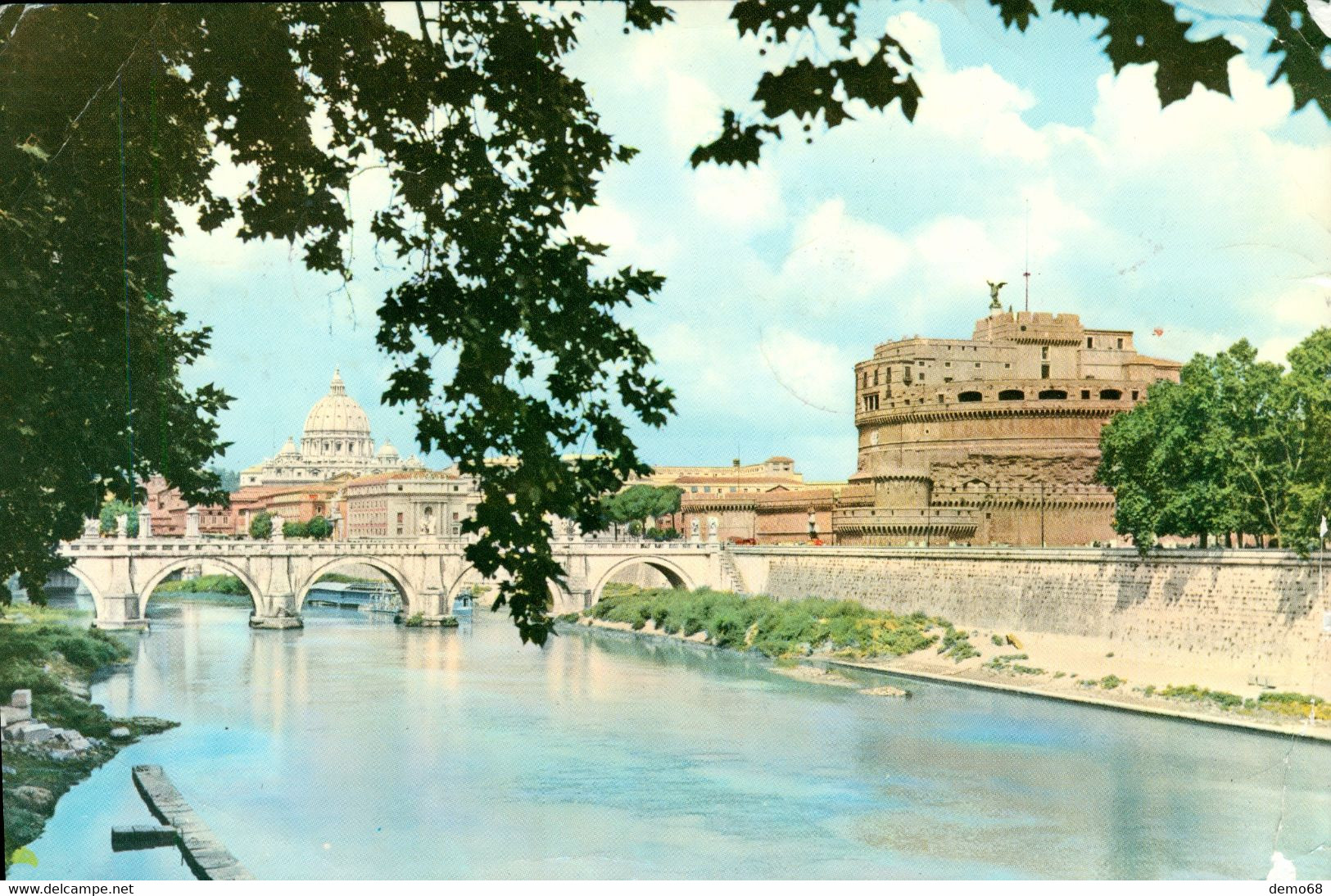 Carte Postale 13x19 ROME Château Italie Timbres Vatican Belle Avec Série De 13 Timbres 1961 Pli Angle Gauche En Haut - Lettres & Documents