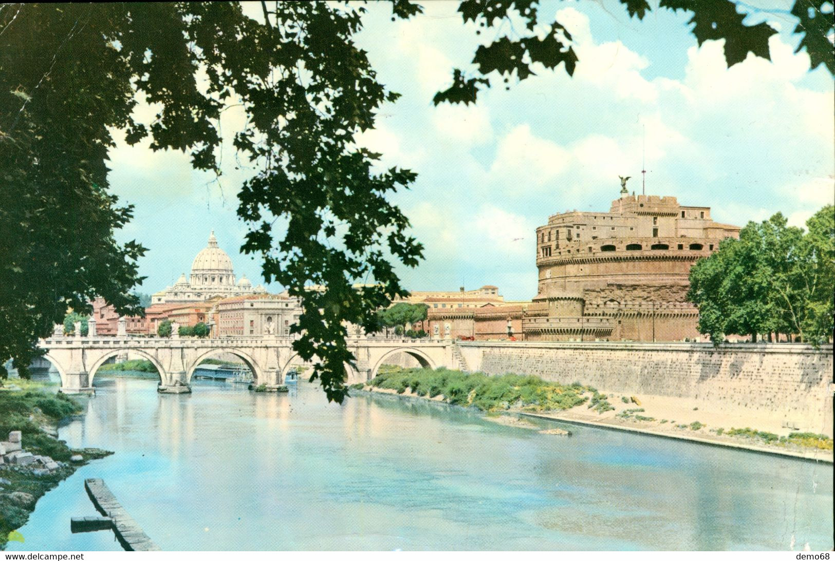 Carte Postale 13x19 ROME Château Italie Timbres Du Vatican Belle Avec Série De 10 Timbres 1961 Pli Angle Gauche En Haut - Cartas & Documentos