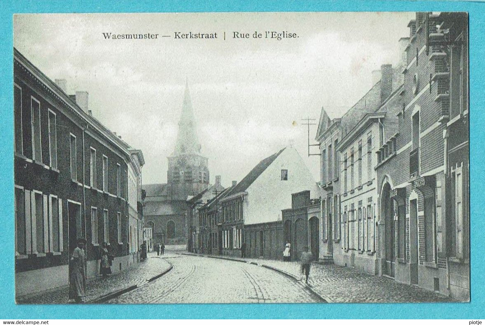 * Waasmunster - Waesmunster (Oost Vlaanderen) * Kerkstraat, Rue De L'église, Animée, Unique, TOP, Rare - Waasmunster