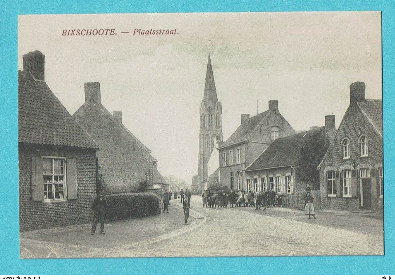 * Bikschote - Bixschoote (Langemark) * Plaatsstraat, Animée, Unique, Zeldzaam, église, Kerk, TOP, Rare - Langemark-Poelkapelle