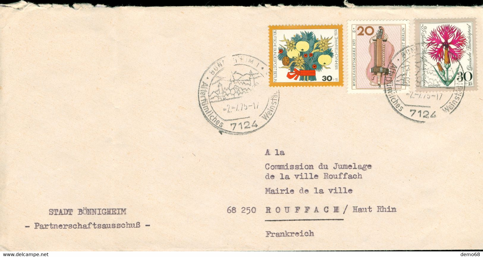 Stamp Timbre Briefmarke 1975 Deutschland Allemagne 3 Timbres - Usados