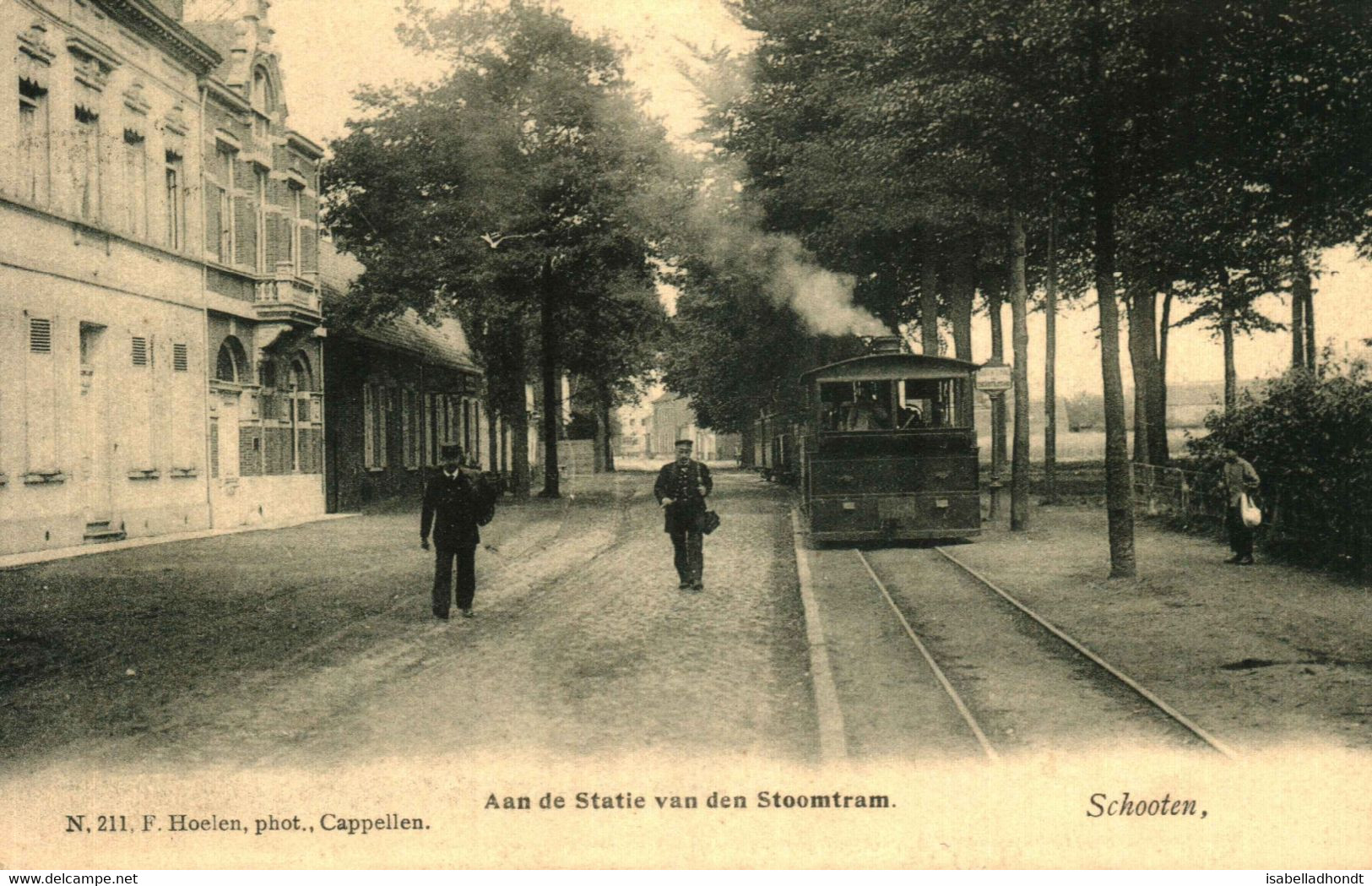 Schoten - Schooten Aan De Statie Van Den Stoomtram   Statie- Tram Hoelen Nr211 - Schoten