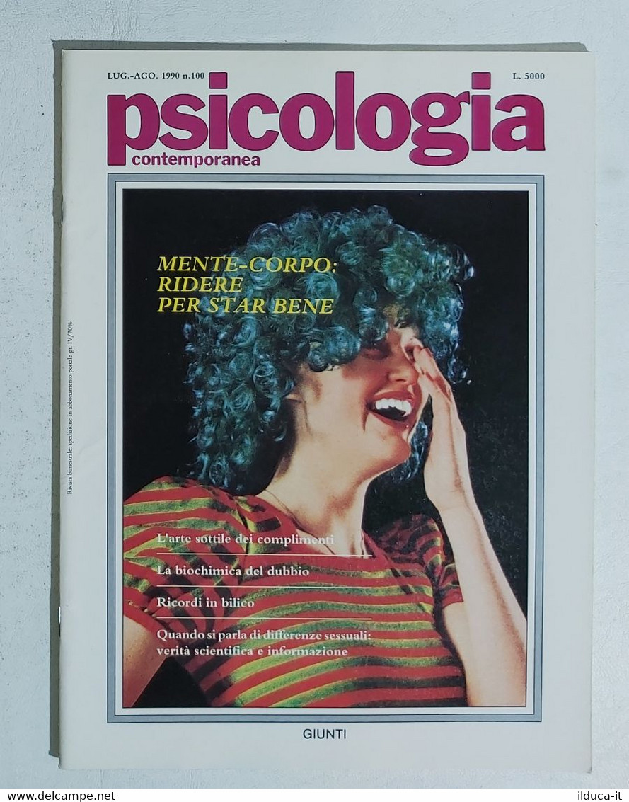 13941 Psicologia Contemporanea - Nr 100 1990 - Ed. Giunti - Medecine, Psychology