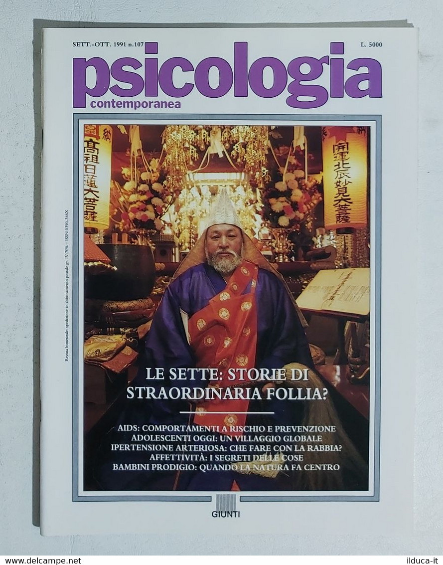 13977 Psicologia Contemporanea - Nr 107 1990 - Ed. Giunti - Médecine, Psychologie