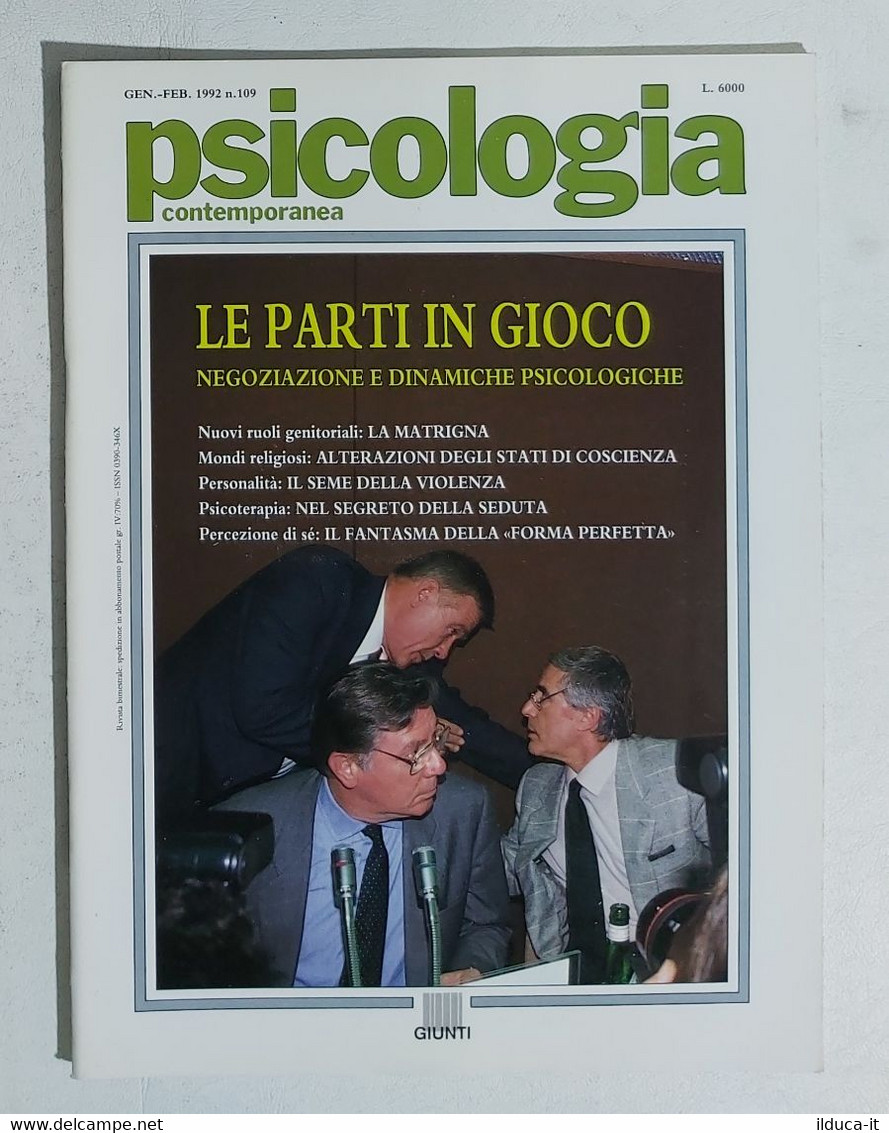 13990 Psicologia Contemporanea - Nr 109 1990 - Ed. Giunti - Medicina, Psicologia