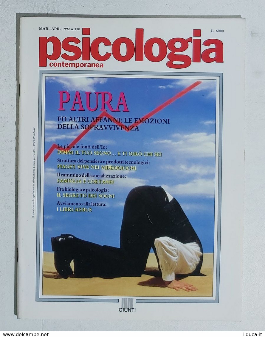13991 Psicologia Contemporanea - Nr 110 1990 - Ed. Giunti - Medecine, Psychology