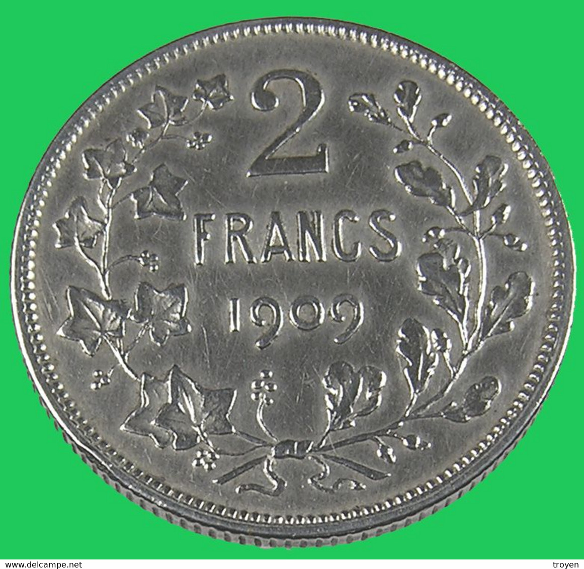 2 Francs - Belgique- 1909 - Argent - TTB +  - - 2 Frank