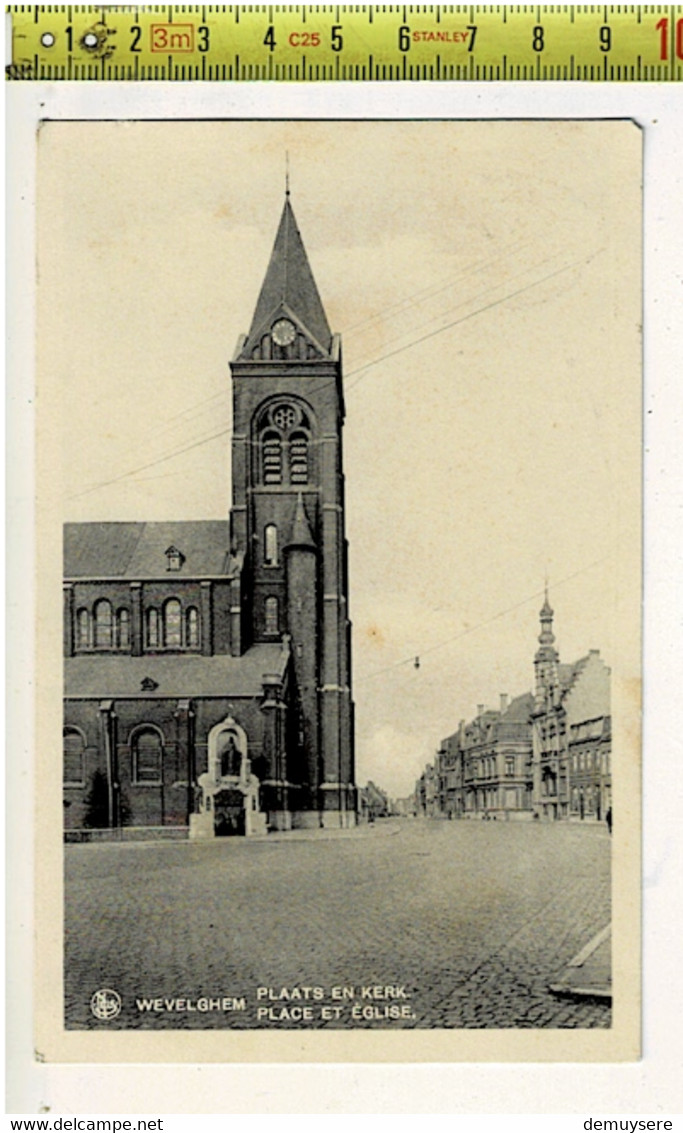 60232 - D6 - WEVELGHEM PLAATS EN KERK - Wevelgem