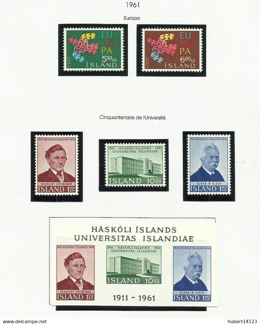 ISLANDE 1960/61  N° 299 à 315 + BF N° 3 - Sonstige & Ohne Zuordnung