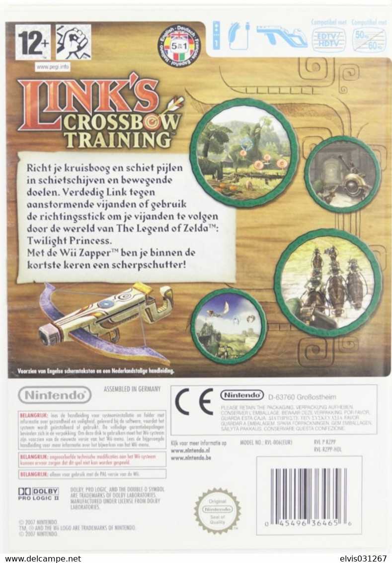 NINTENDO WII  : THE LEGEND OF ZELDA LINK 'S CROSSBOW TRAINING Game - Wii