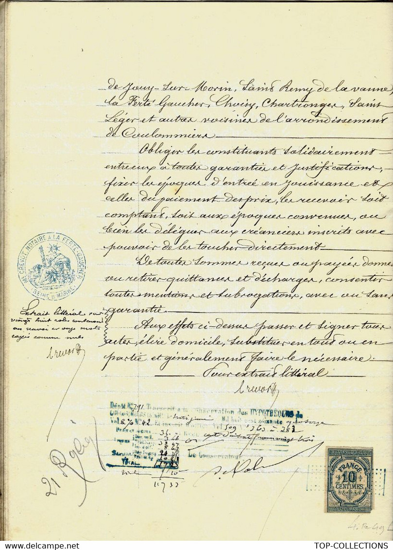 1874  ADJUDICATION VENTE DE BIENS  La Ferté Gaucher Seine Et Marne Acte Notarié 58 PAGES Voir LISTE DES NOMS VOIR SCANS - Historische Documenten