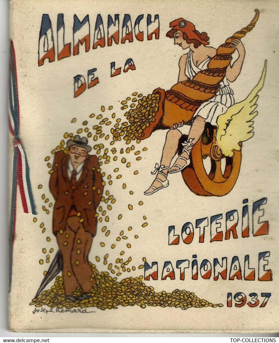 1937 ALMANACH DE LA LOTERIE   DOCUMENT  RARE  VOIR SCANS - Publicidad