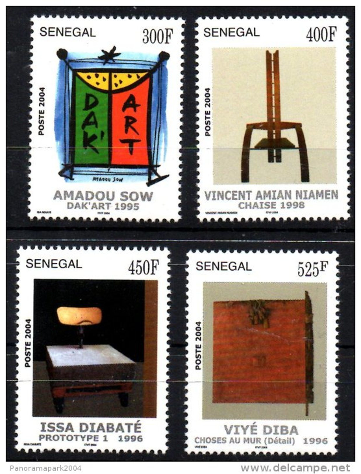 Sénégal 2004 Dak'Art 1995 Kunst Art Bauhaus Prototype Chaise Chair Stuhl 1996 1998 4 Val. RARE MNH - Sénégal (1960-...)