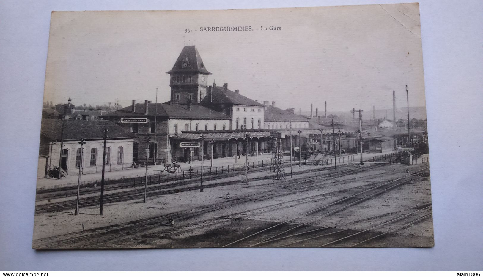 Carte Postale ( AB12 ) Ancienne Sarreguemines , La Gare ( JE PRECISE PAIEMENT UNIQUEMENT PAR CHEQUE  ) - Sarreguemines