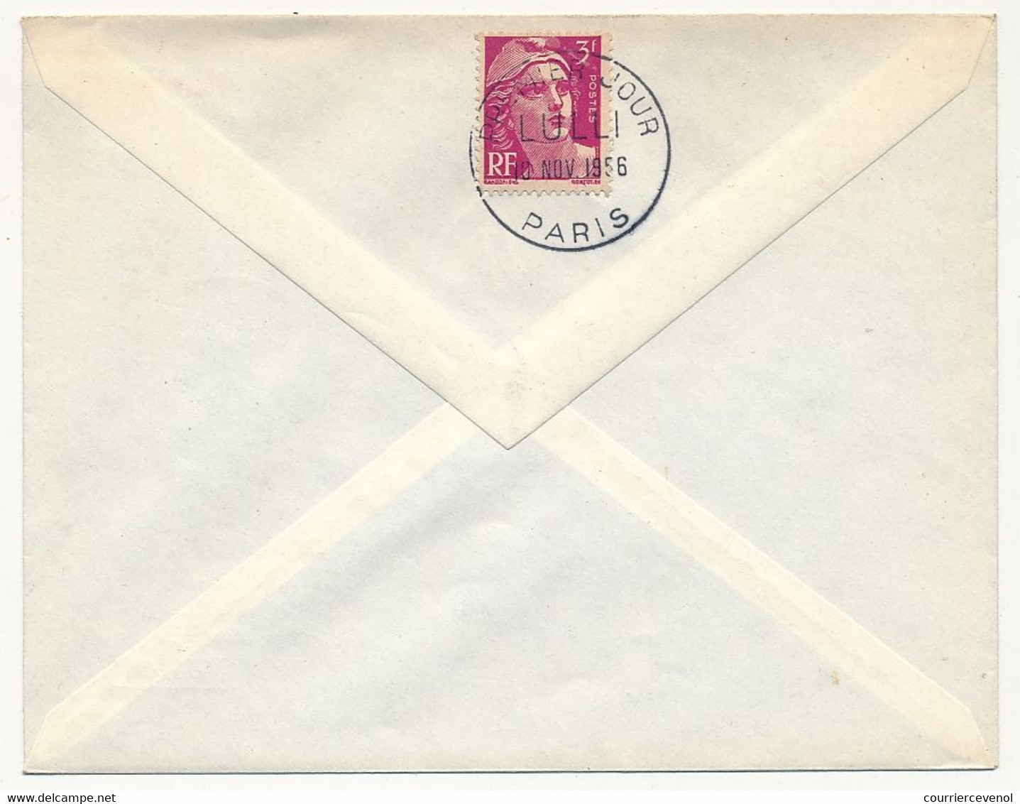 FRANCE - Env Affr.  12F J.B.Lulli - Obl Premier Jour Paris 10 Nov 1956 - Briefe U. Dokumente