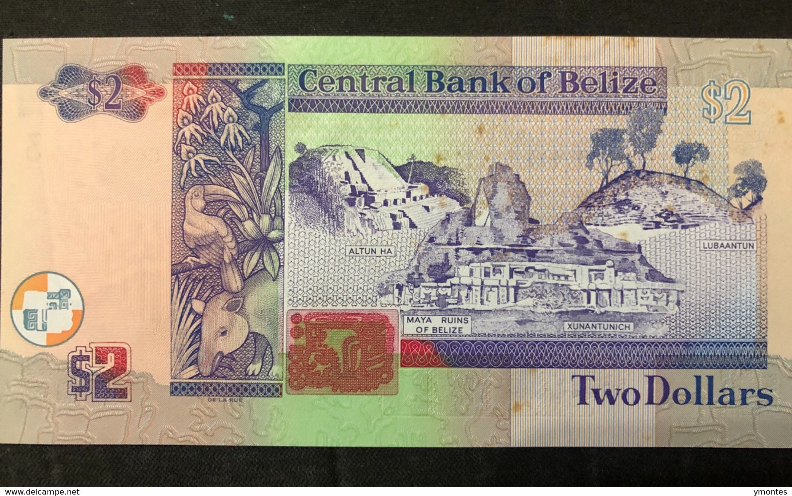 UNC Belize Banknote , 2 Belizean Dollars P60B (01/01/2022) - Belize