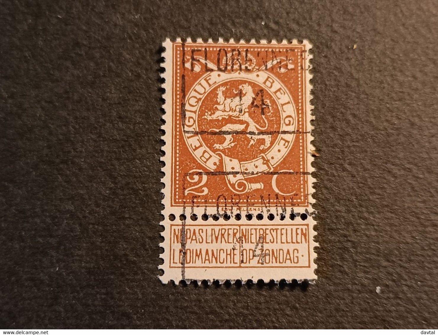 N 109   PREO  C  " FLORENNES 14 " - Typo Precancels 1912-14 (Lion)