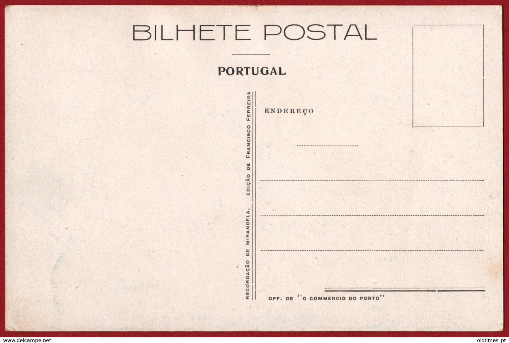 PORTUGAL - MIRANDELA - ESTAÇÃO DO CAMINHO DE FERRO - 1920 PC - Bragança