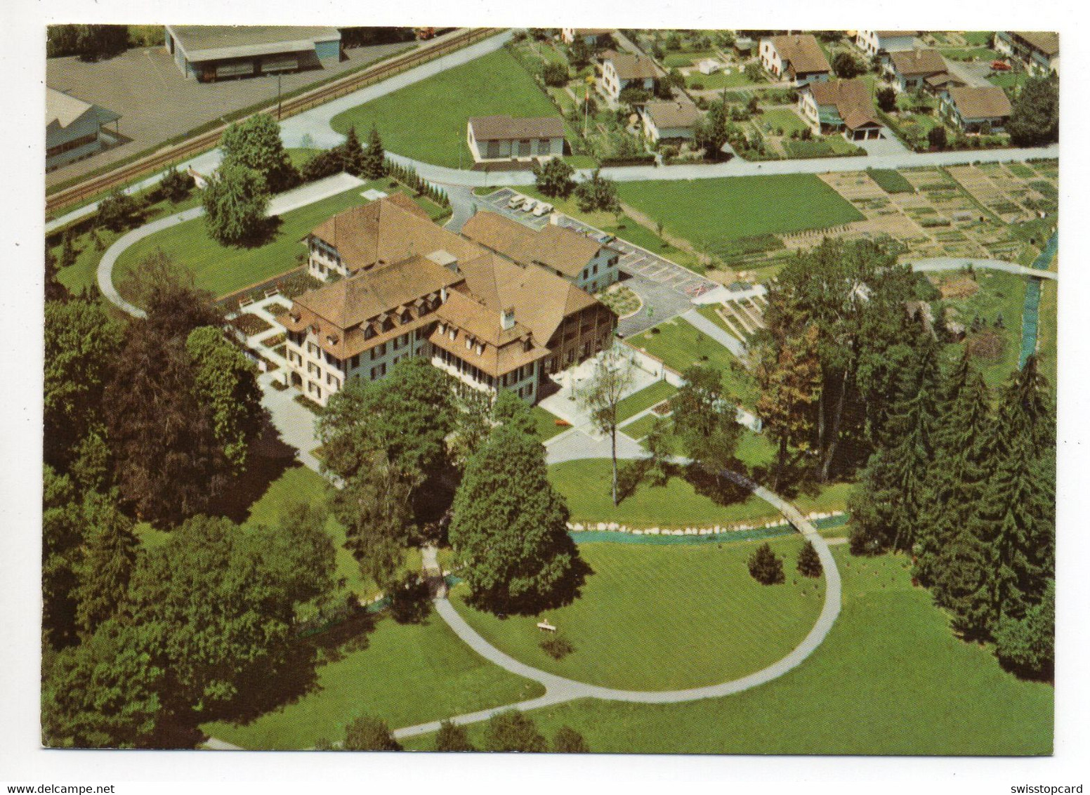 KONOLFINGEN Flugaufnahme Evang. Zent. Schloss Hünigen - Konolfingen