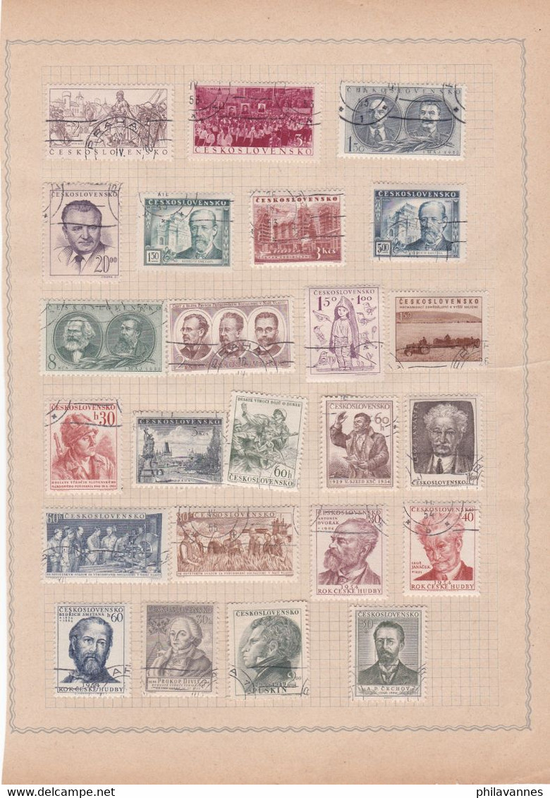 TCHECOSLOVAQUIE, Petite Collection Sur Feuille ( SN Cesko) - Collections, Lots & Series